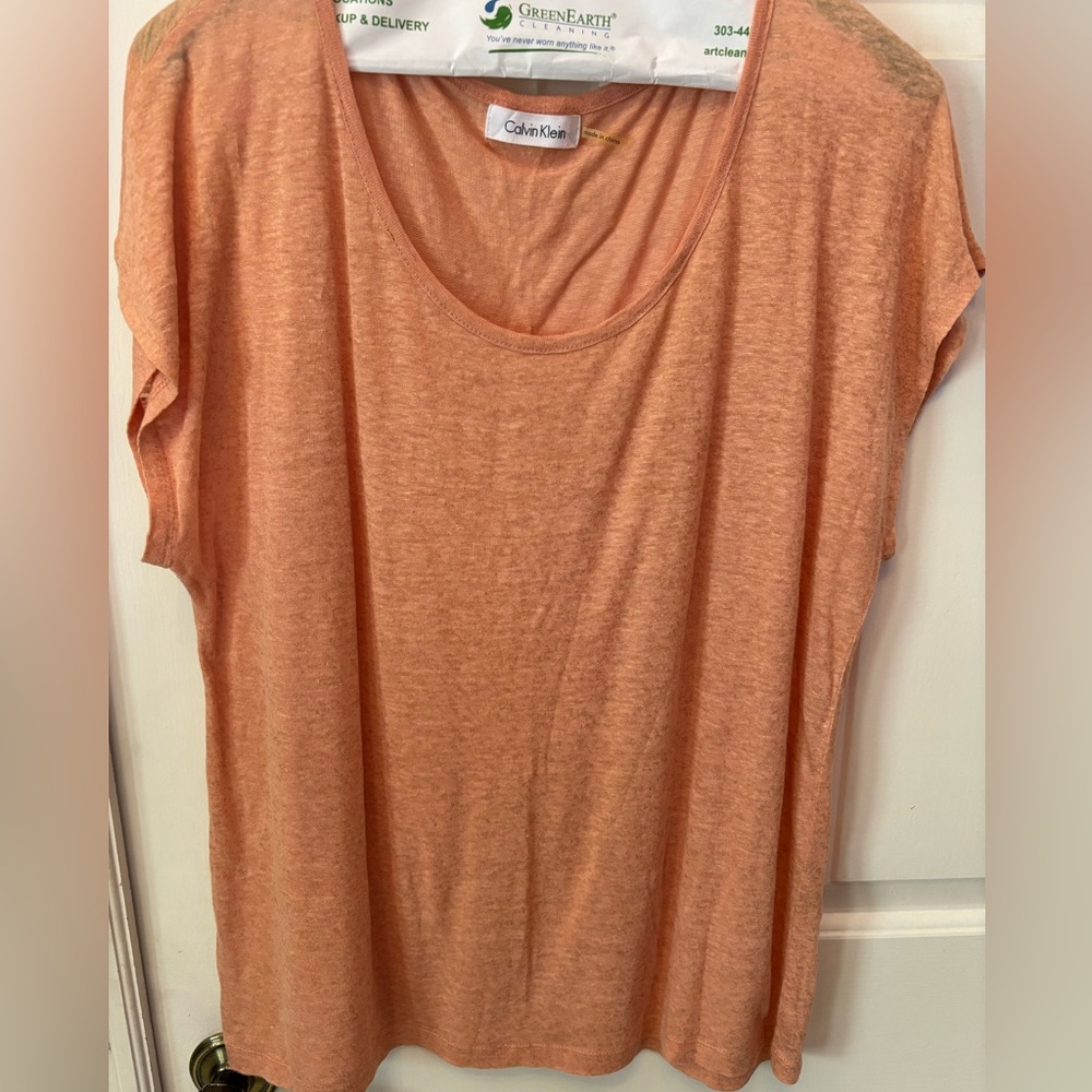 Calvin Klein linen metallic tee